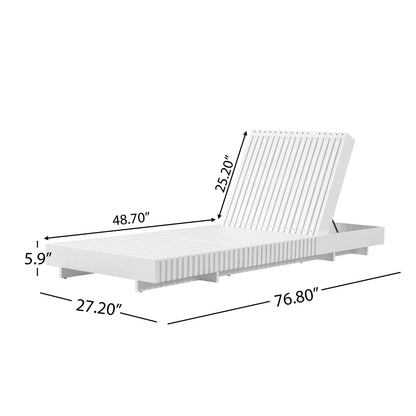 Premium White Acacia Wood Patio Chaise Lounge