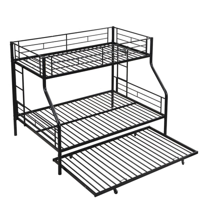 Twin over full modern metal bunk bed with trundle in black by HouseOfZazla on Tampa Home & Garden Store