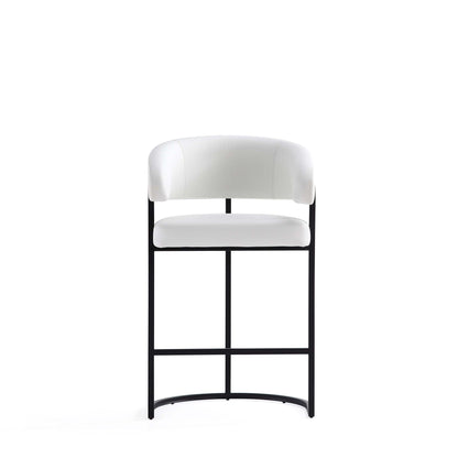 Augusta Counter Stool counter height white upholstered seat with black metal legs on Tampa Home & Garden Store