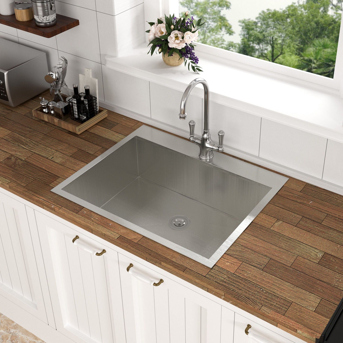 Topmount Brushed Stainless Steel Kitchen Sink