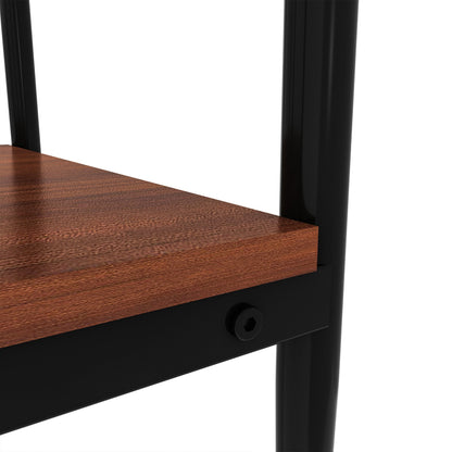Rectangle end tables set of 2 with warm wood-toned tops and black metal frames on Tampa Home & Garden Store