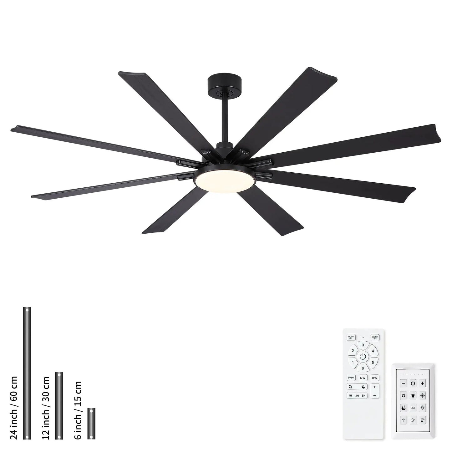 Large Ceiling Fan Dimmable LED Light and Remote