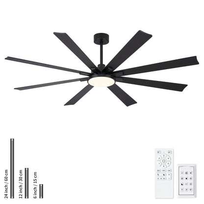 Large Ceiling Fan Dimmable LED Light and Remote