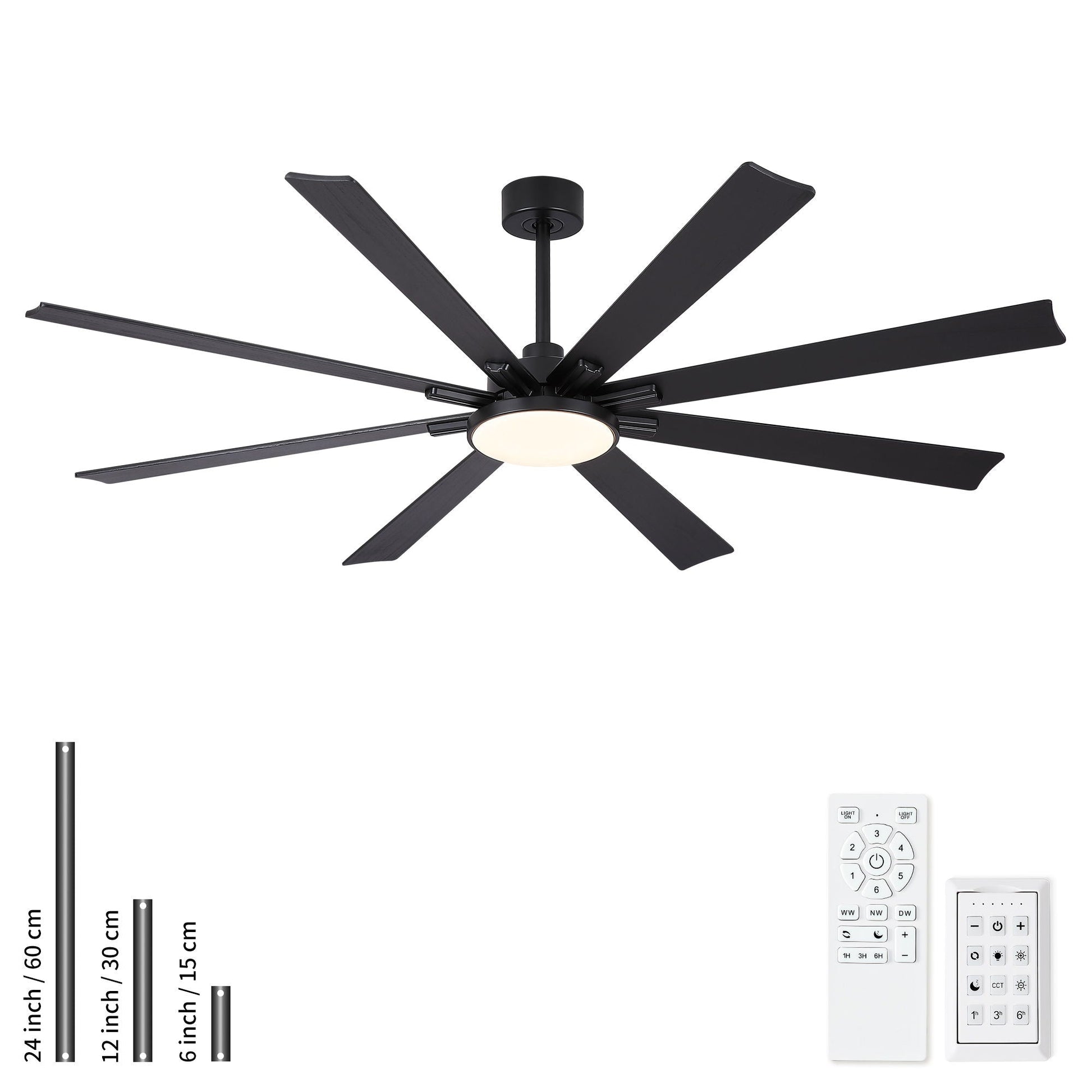 HouseOfZazla 8-blade ceiling fan with dimmable LED light remote control reversible DC motor on Tampa Home & Garden Store