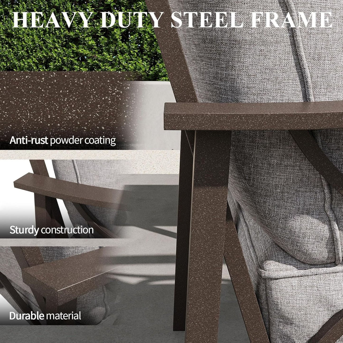 All Weather Armchairs with Cushions, sculptural gray/khaki, set of 2 outdoor chairs, HouseOfZazla on Tampa Home & Garden Store