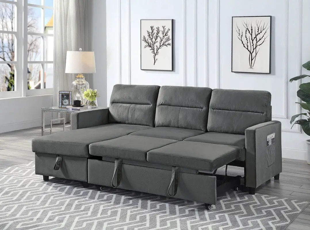 Ivy Reversible Sleeper Sectional Sofa and Storage