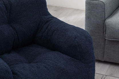 Soft Teddy Fabric Bean Bag Chair With Tufted Foam