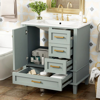 Bathroom Vanity With Sink Solid Wood Cabinet