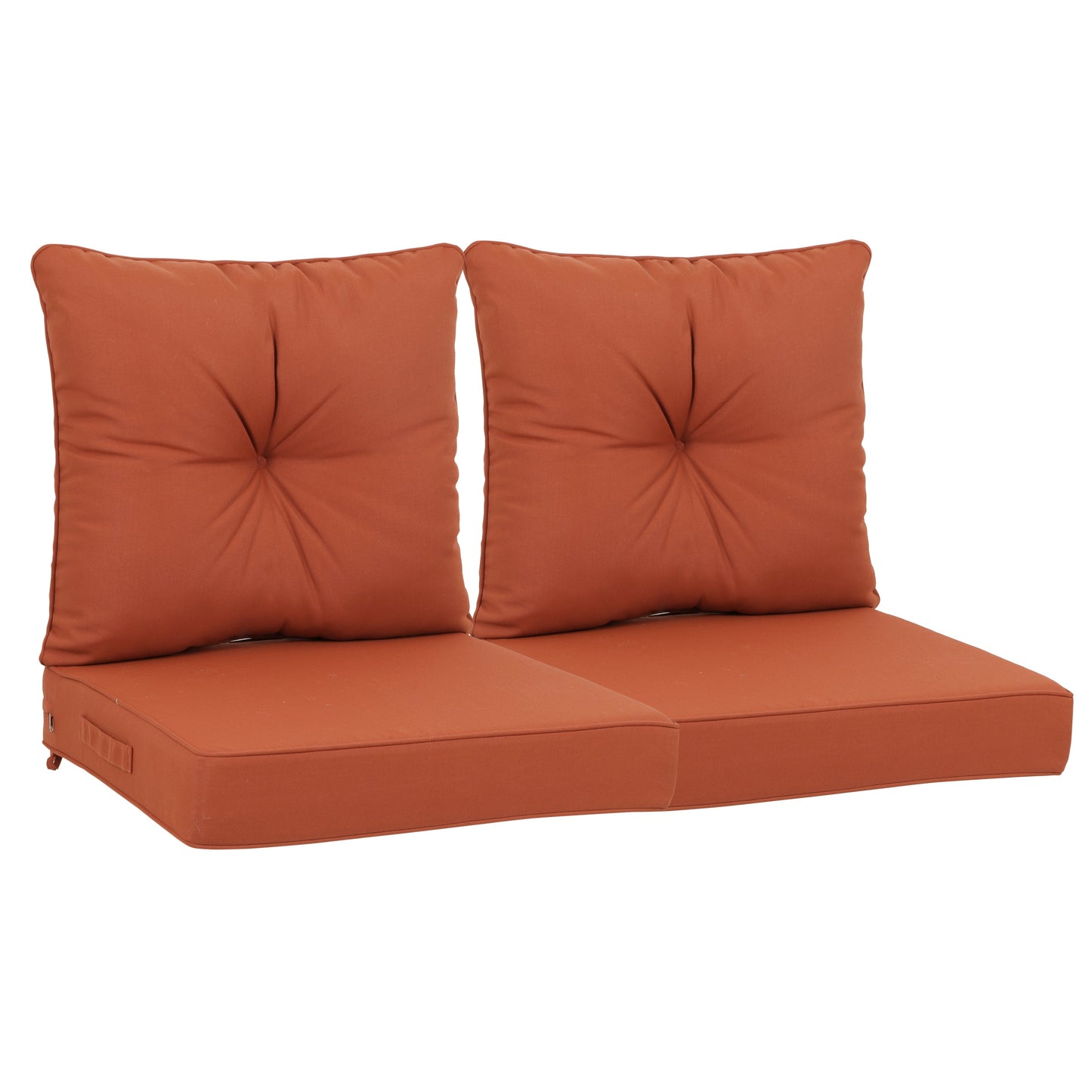 Outdoor deep seat cushions set of 2 in terracotta fabric for patio furniture on Tampa Home & Garden Store