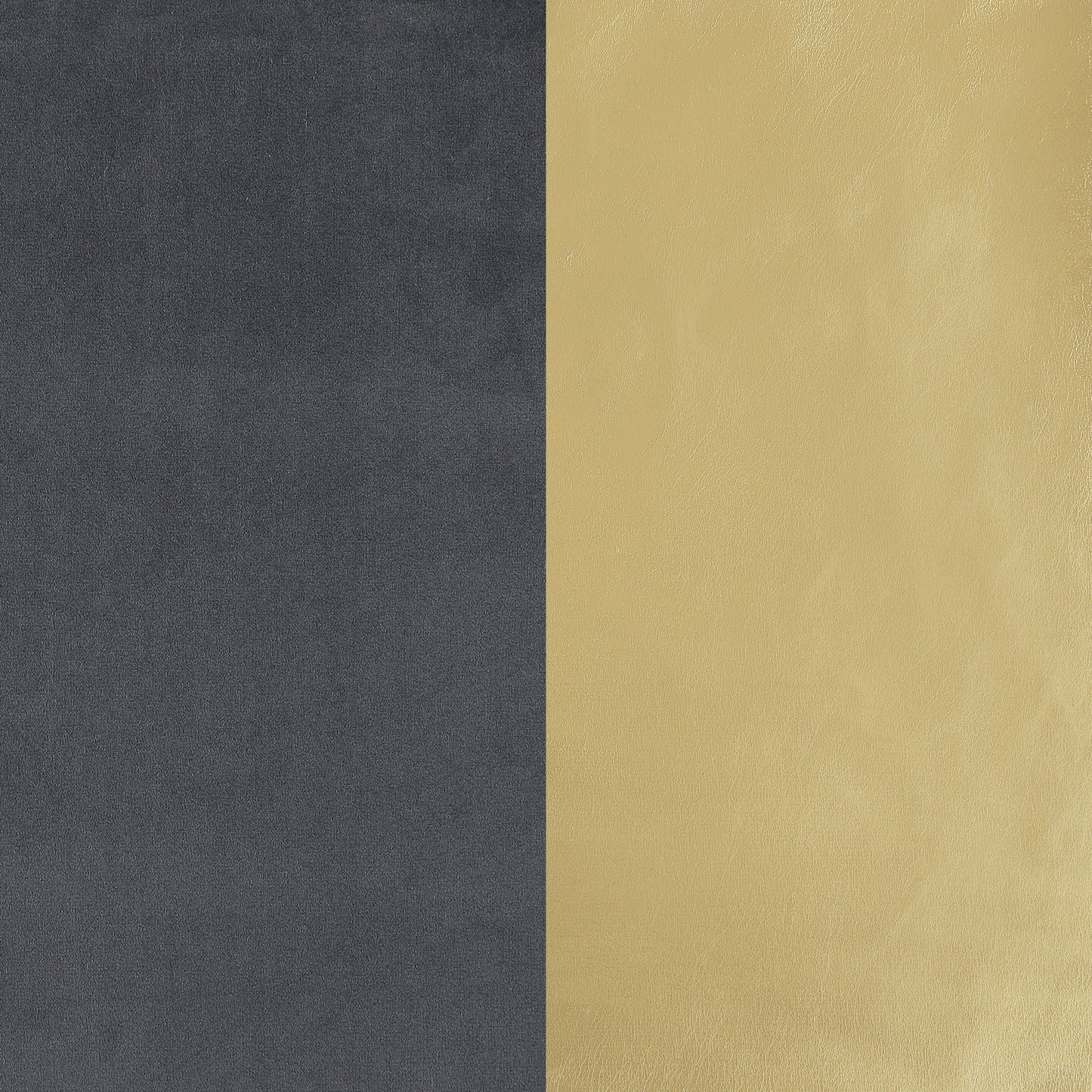 Luxe Upholstered Curved Sofa swatches: dark gray fabric, gold faux leather by HouseOfZazla on Tampa Home & Garden Store