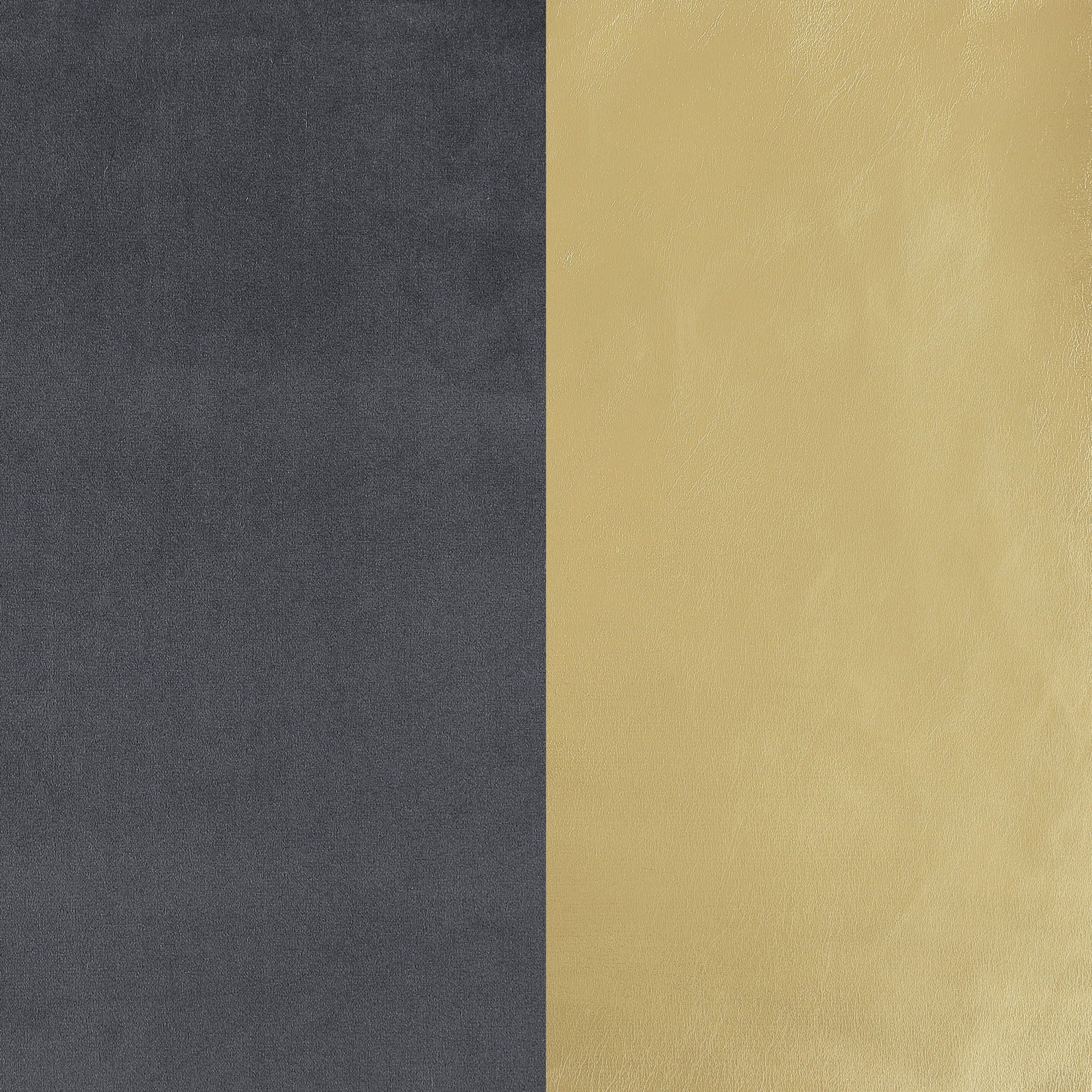 Luxe Upholstered Curved Sofa swatches: dark gray fabric, gold faux leather by HouseOfZazla on Tampa Home & Garden Store
