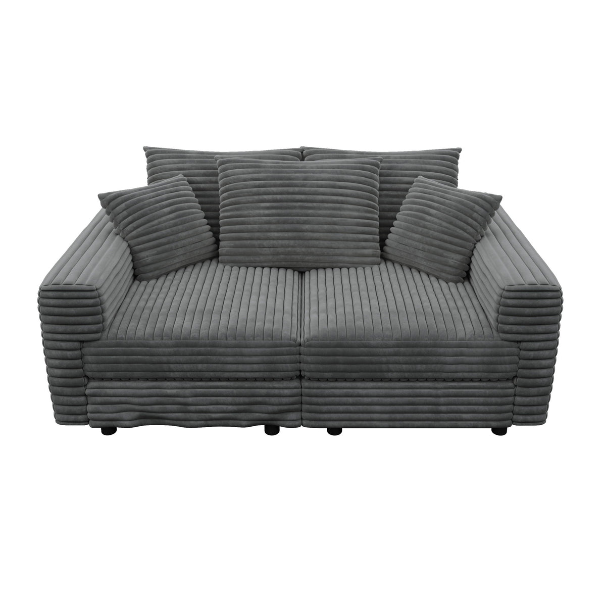 Deep Seat Sofa Bed With Ottoman and Soft Pillows
