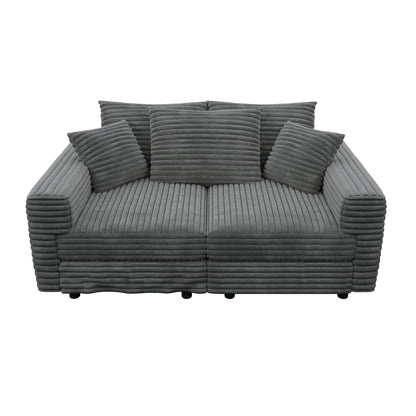 Deep Seat Sofa Bed With Ottoman and Soft Pillows