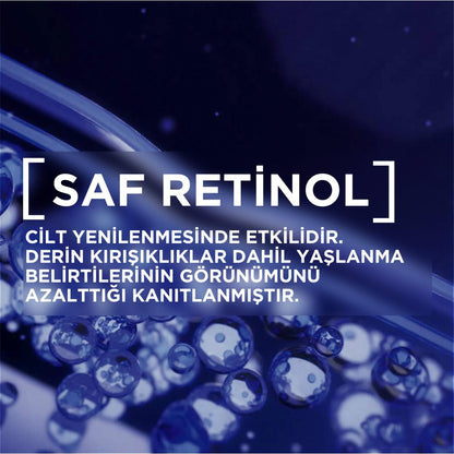 SAF RETINOL face serum label on blue background with glassy beads on Tampa Home & Garden Store