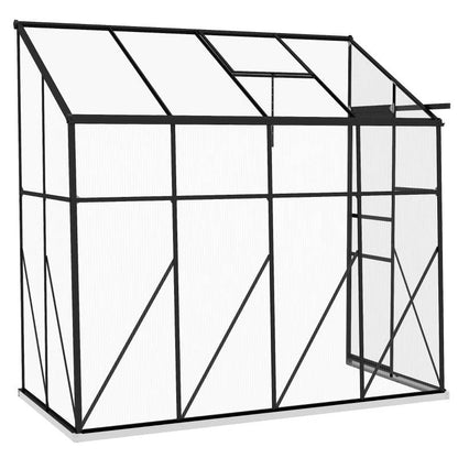 8.3 ft x 4.1 ft Outdoor Polycarbonate Lean-to Greenhouse with Black Metal Frame - Tampa Home & Garden Store