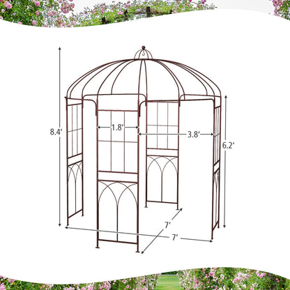 8.4 x 7 Feet Wide Birdcage Shape Garden Arbor - Tampa Home & Garden Store