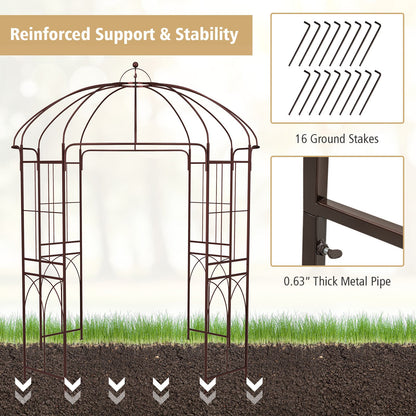 8.4 x 7 Feet Wide Birdcage Shape Garden Arbor - Tampa Home & Garden Store