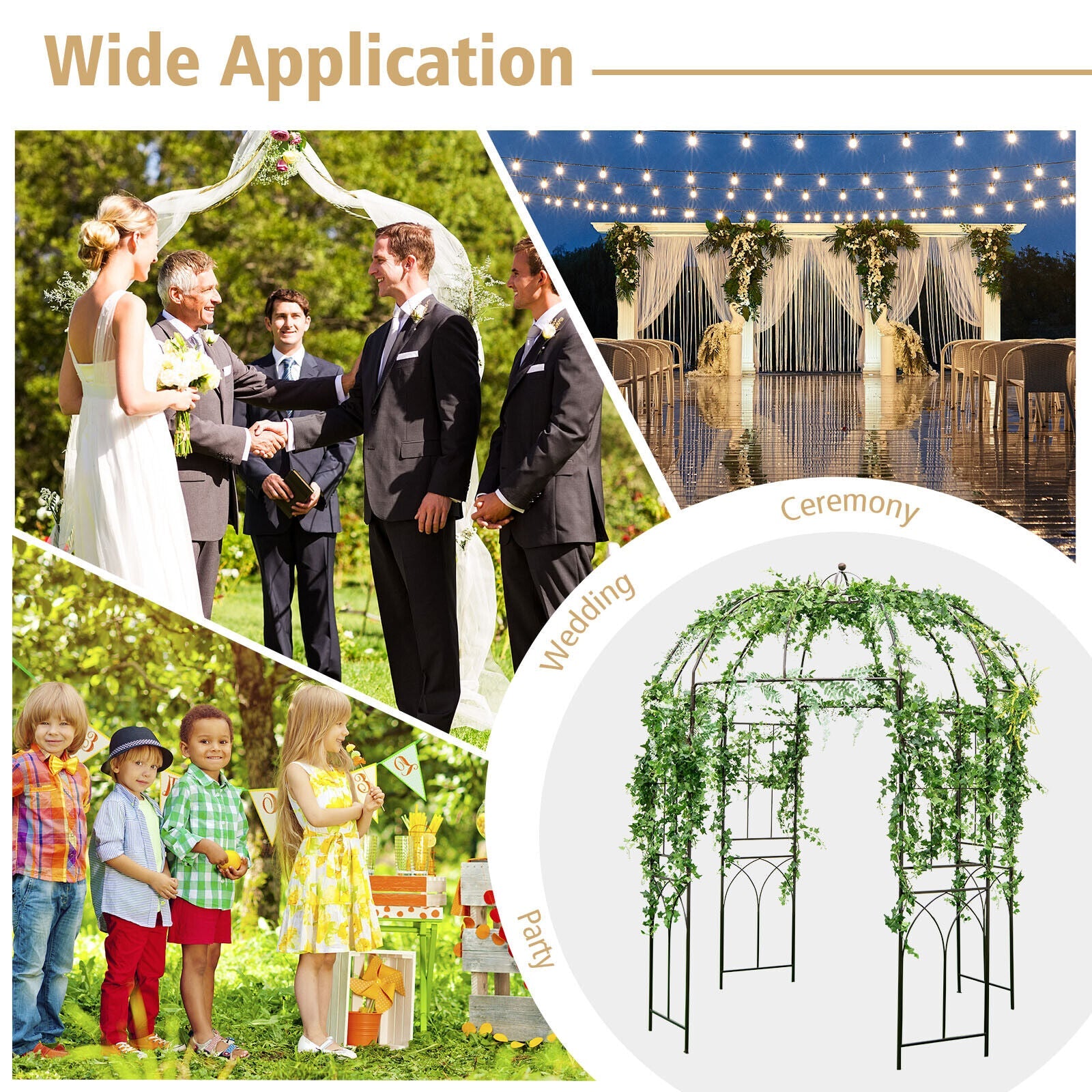 8.4 x 7 Feet Wide Birdcage Shape Garden Arbor - Tampa Home & Garden Store