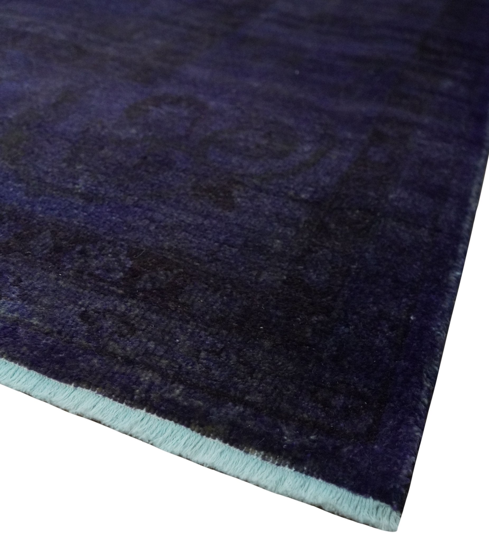 8.4x11.5 Overdyed Royal Dark Purple Hand Knotted Traditional Oushak Wool Area Rug - Tampa Home & Garden Store