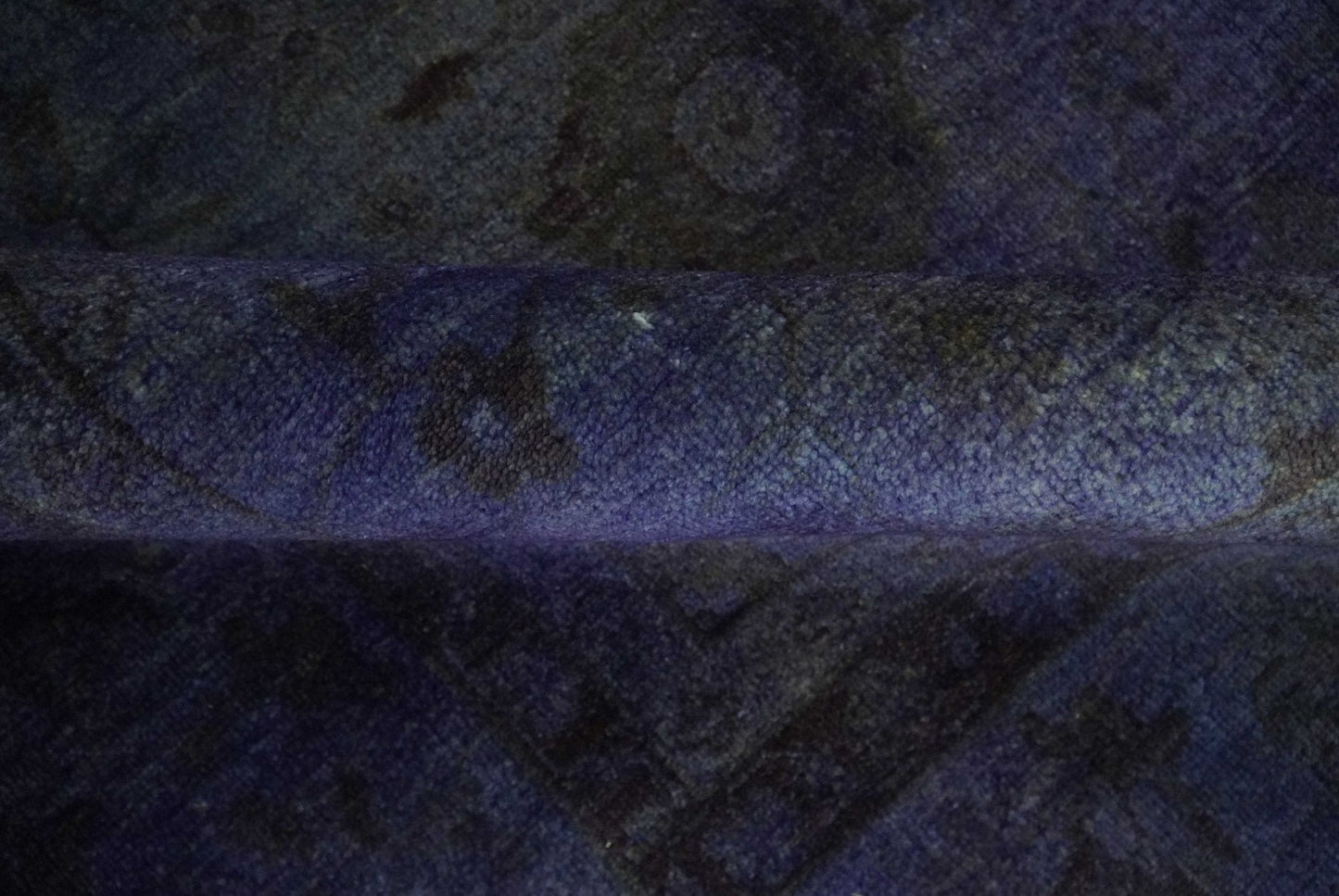 8.4x11.5 Overdyed Royal Dark Purple Hand Knotted Traditional Oushak Wool Area Rug - Tampa Home & Garden Store