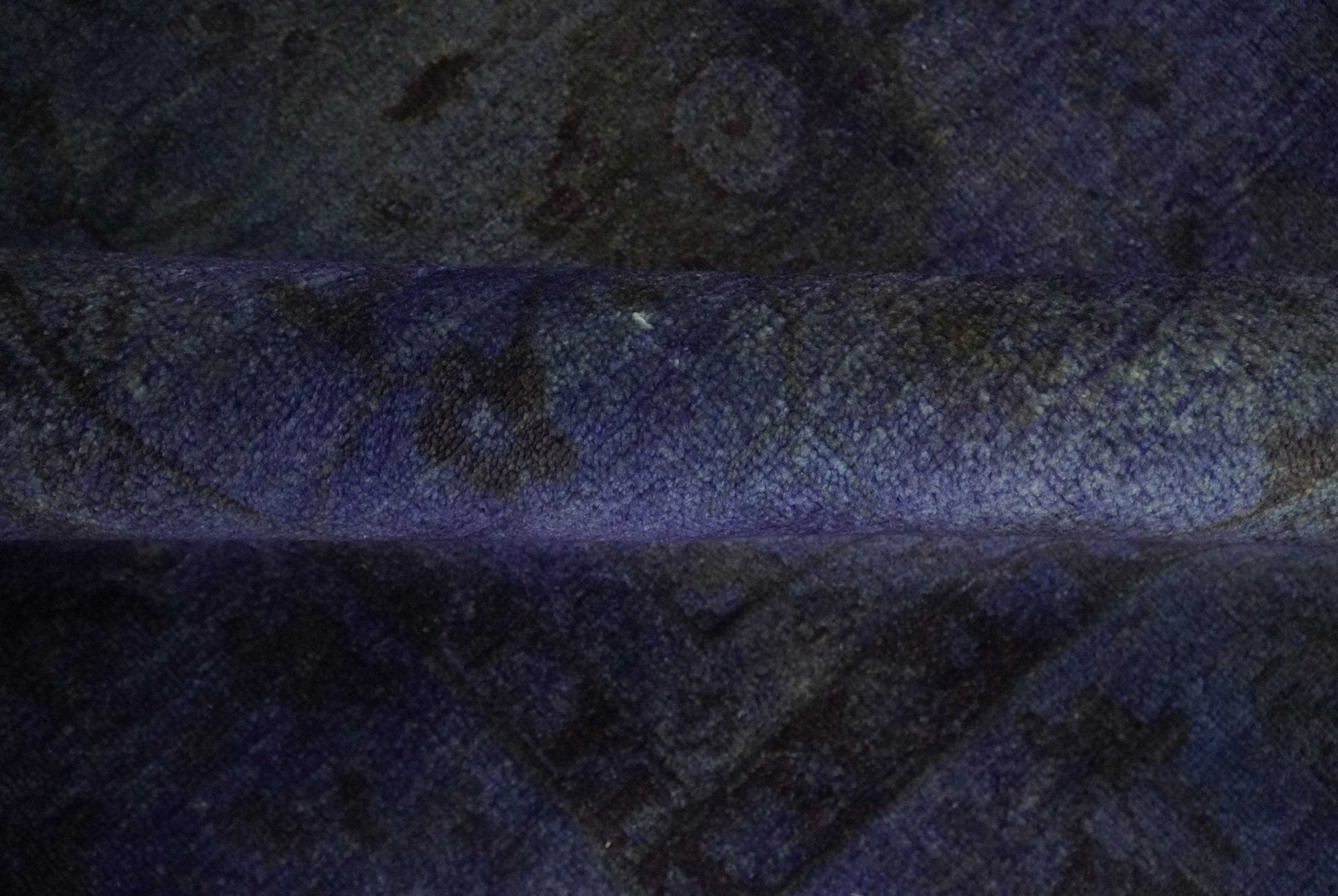 8.4x11.5 Overdyed Royal Dark Purple Hand Knotted Traditional Oushak Wool Area Rug - Tampa Home & Garden Store