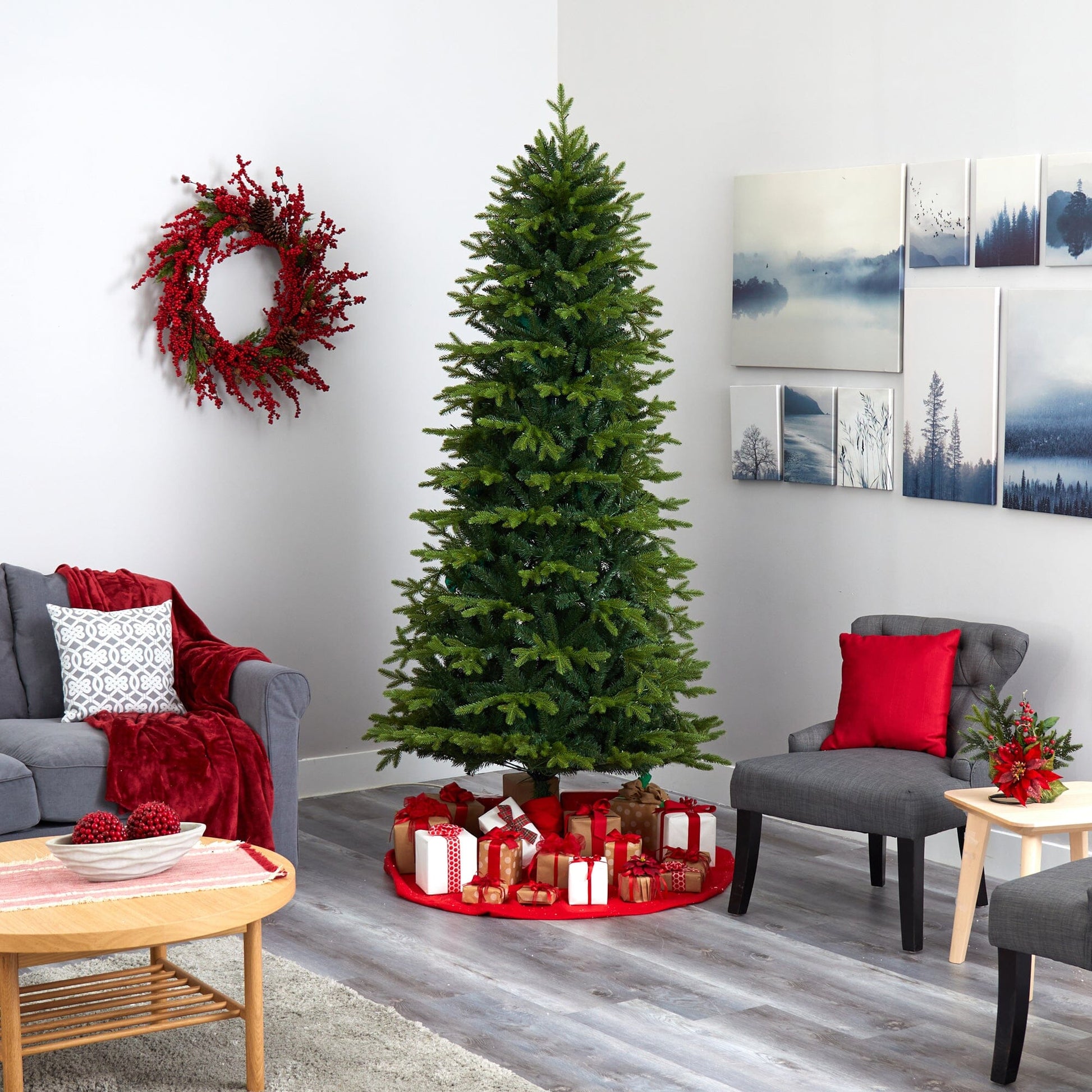 8’ Belgium Fir “Natural Look” Artificial Christmas Tree with 2358 Bendable Branches - Tampa Home & Garden Store