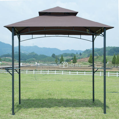 8-Ft x 5-Ft Steel Frame Outdoor Grill Gazebo with Vent Top Canopy - Tampa Home & Garden Store