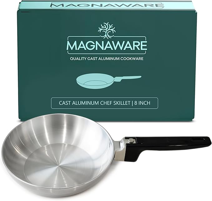 8-Inch Chef Skillet – Quick & Even Heat Distribution – Lightweight Cast Aluminum Frying Pan - Tampa Home & Garden Store