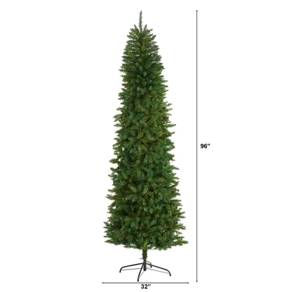 8’ Slim Green Mountain Pine Artificial Christmas Tree with 1348 Bendable Branches - Tampa Home & Garden Store