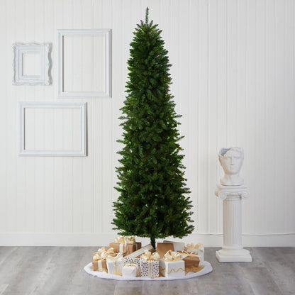 8’ Slim Green Mountain Pine Artificial Christmas Tree with 1348 Bendable Branches - Tampa Home & Garden Store