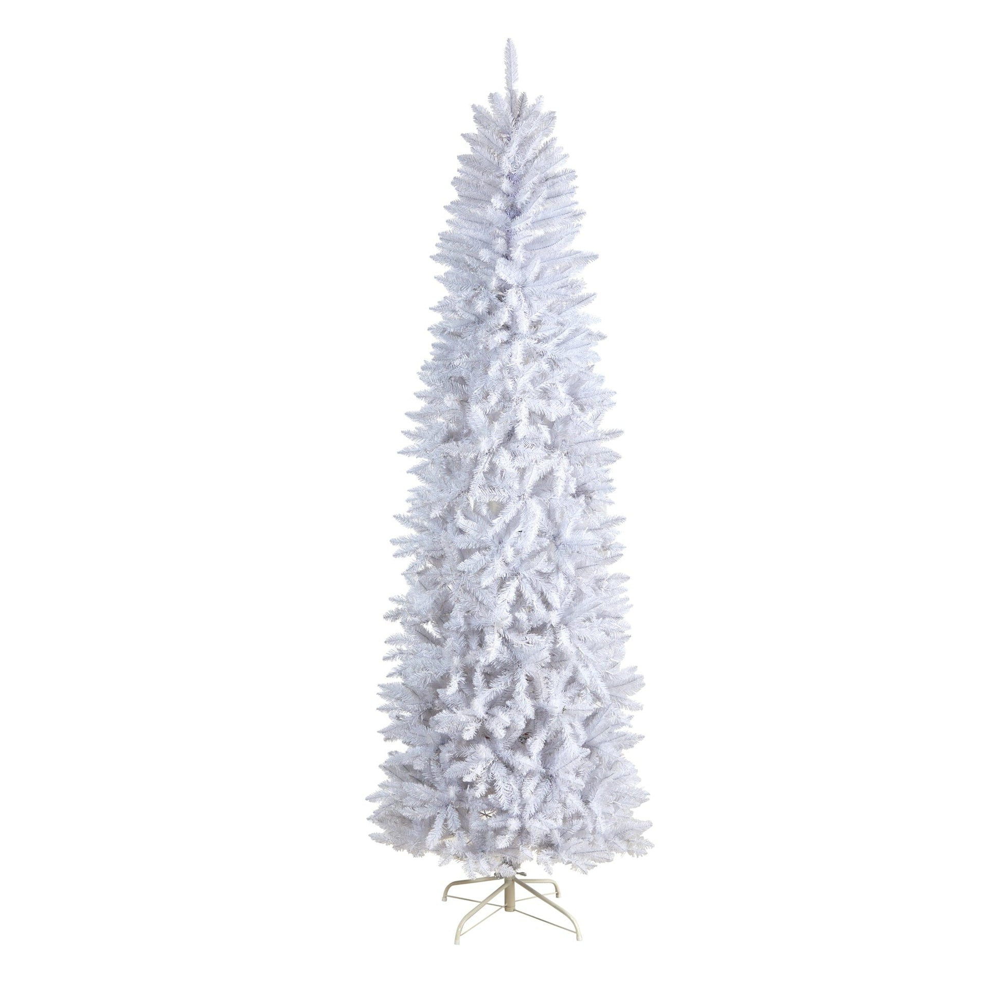 8’ Slim White Artificial Christmas Tree with 1348 Bendable Branches - Tampa Home & Garden Store
