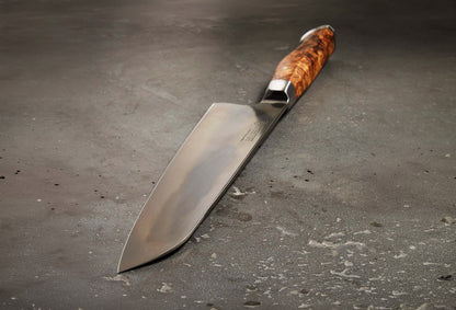 8-inch STEELPORT Chef Knife with burl wood handle and stainless blade on Tampa Home & Garden Store