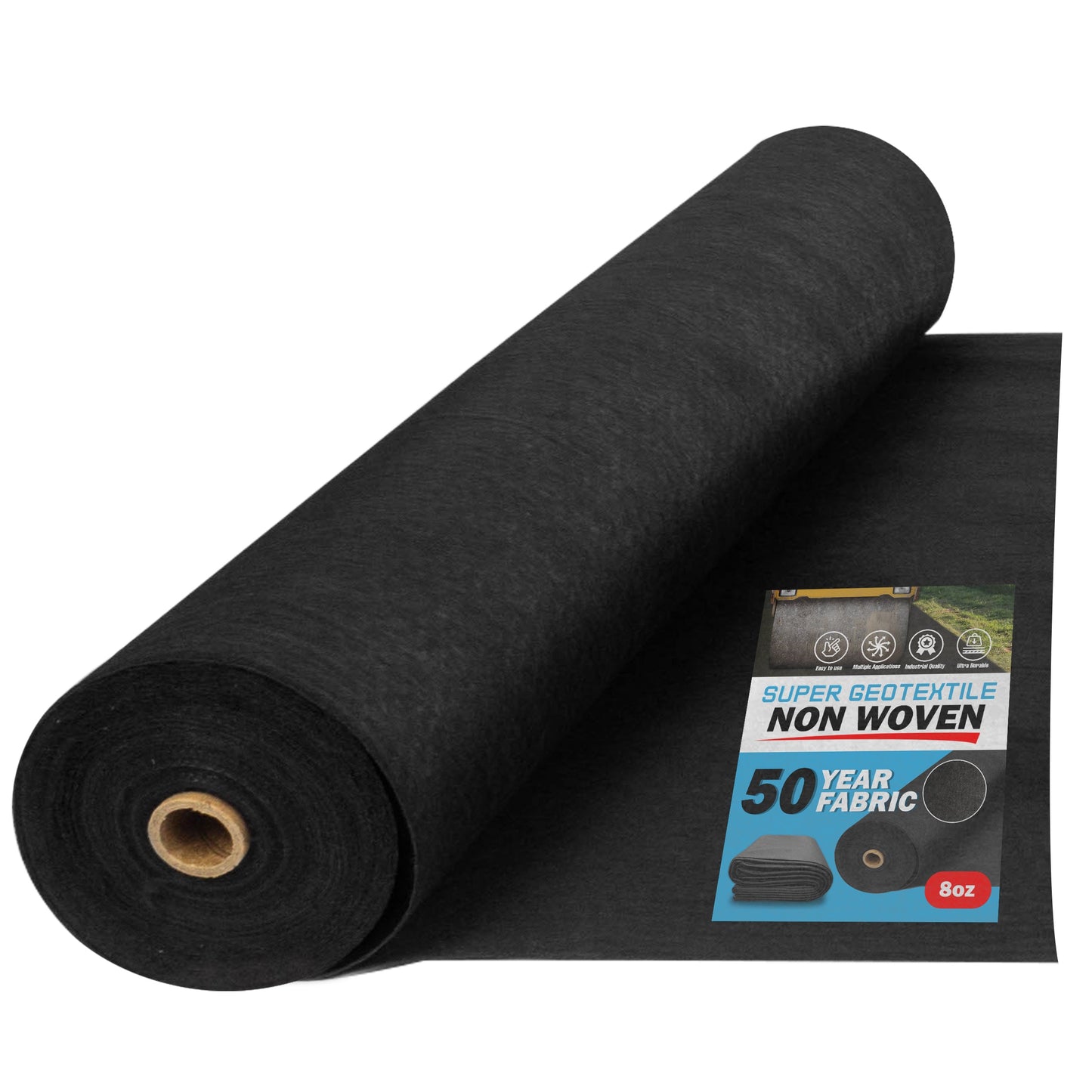 8 oz Non Woven Needle Punched Geotextile Filter Fabric - 50 Year Fabric - Tampa Home & Garden Store