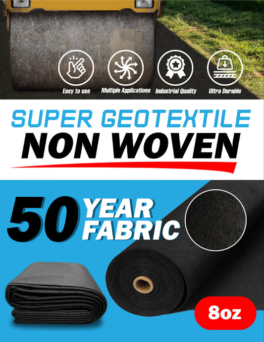 8 oz Non Woven Needle Punched Geotextile Filter Fabric - 50 Year Fabric - Tampa Home & Garden Store