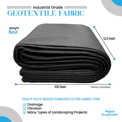 8 oz Non Woven Needle Punched Geotextile Filter Fabric - 50 Year Fabric - Tampa Home & Garden Store