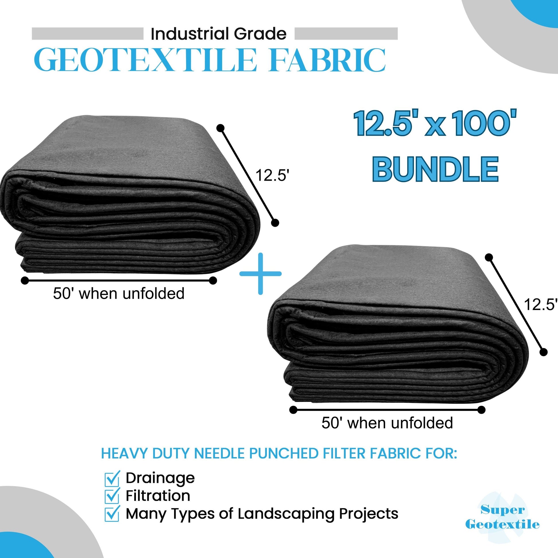 8 oz Non Woven Needle Punched Geotextile Filter Fabric - 50 Year Fabric - Tampa Home & Garden Store