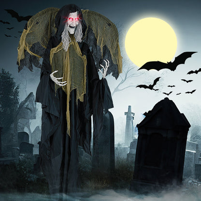 8.2 ft Halloween Standing Witch from DirectDeals with lighted red eyes and wing movement on Tampa Home & Garden Store