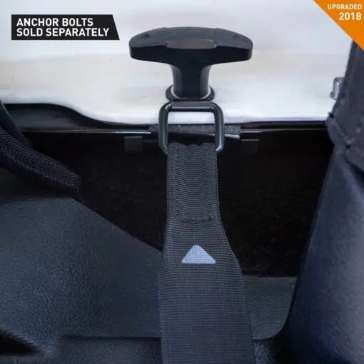 GPCA Jeep Wrangler JL 4DR Cargo Cover LITE strap in rear cargo area, black nylon with D-ring on Tampa Home & Garden Store