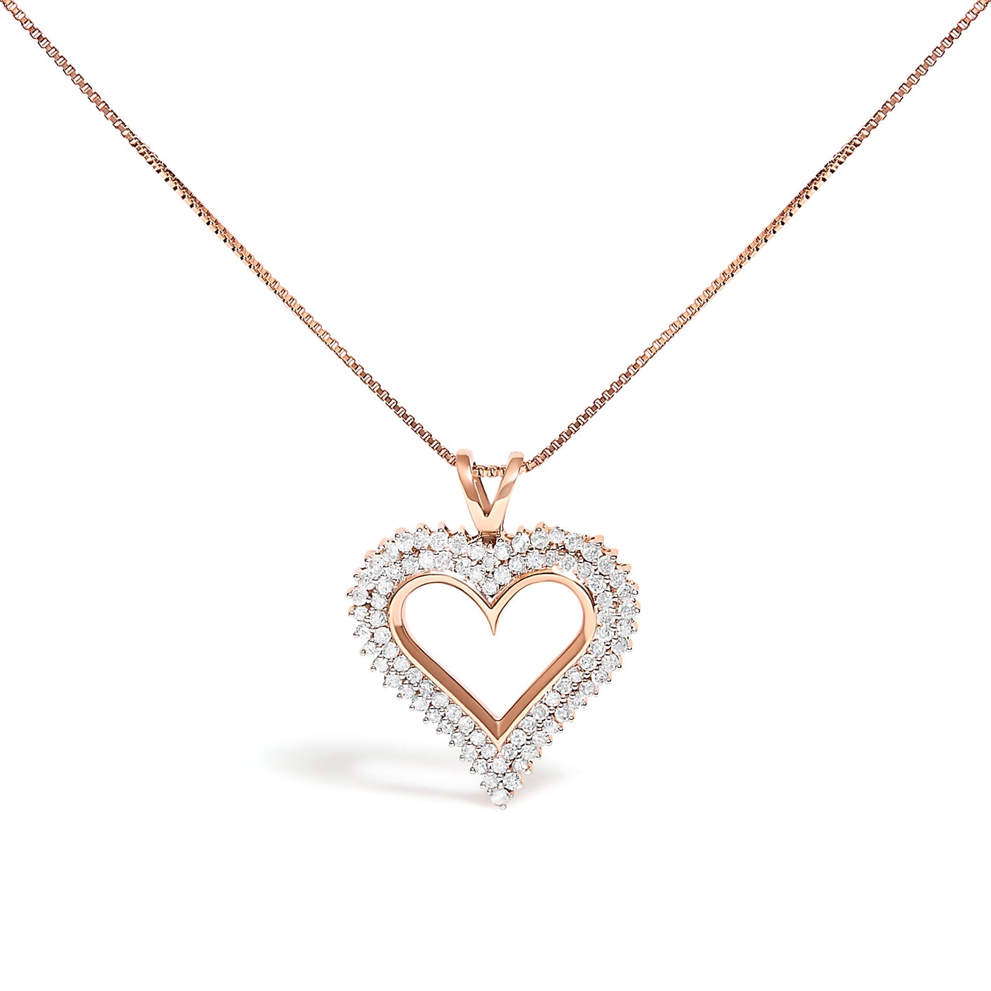 Sterling silver 1.00 ct tw I-J color I2-I3 diamond heart pendant necklace on 18 inch chain on Tampa Home & Garden Store