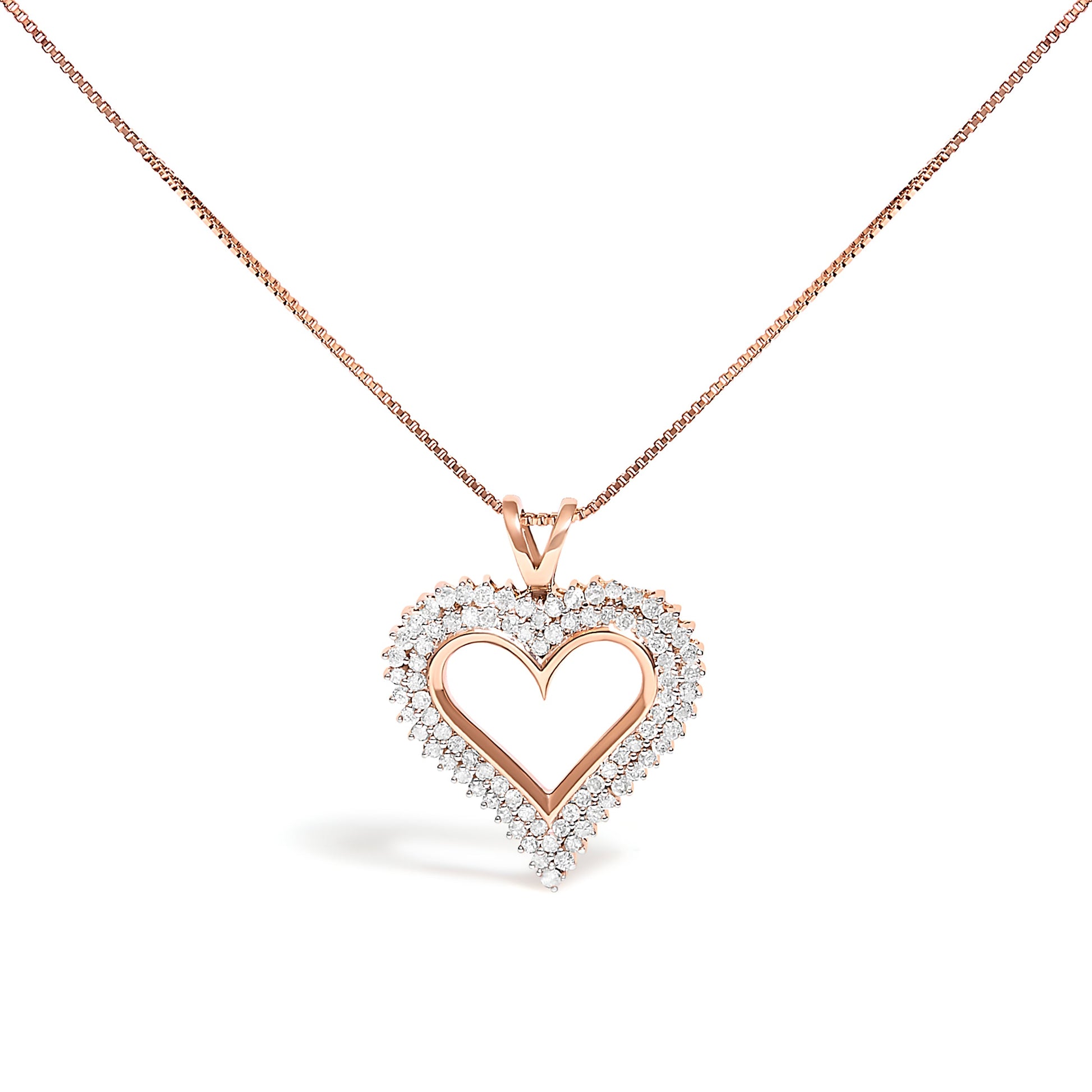 Sterling silver 1.00 ct tw I-J color I2-I3 diamond heart pendant necklace on 18 inch chain on Tampa Home & Garden Store