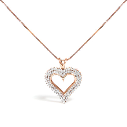 Sterling silver 1.00 ct tw I-J color I2-I3 diamond heart pendant necklace on 18 inch chain on Tampa Home & Garden Store