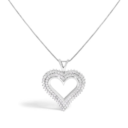 Sterling silver diamond heart pendant necklace 1.00 cttw I-J, I2-I3 18-inch chain, Bids.com on Tampa Home & Garden Store