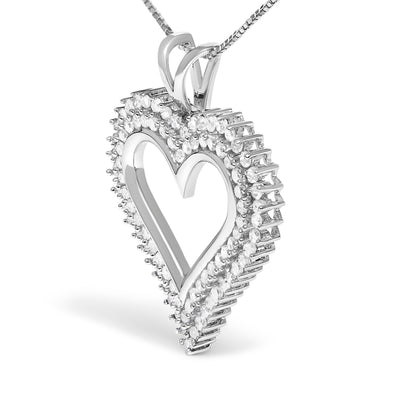 Diamond heart pendant sterling silver with 1.00 cttw diamonds on 18-inch chain by Bids.com on Tampa Home & Garden Store