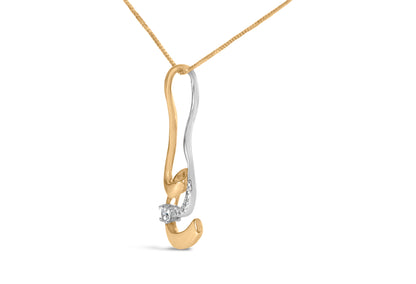 Espira 10K two-tone gold pendant necklace with diamond swirl, I-J color I2-I3 clarity on Tampa Home & Garden Store