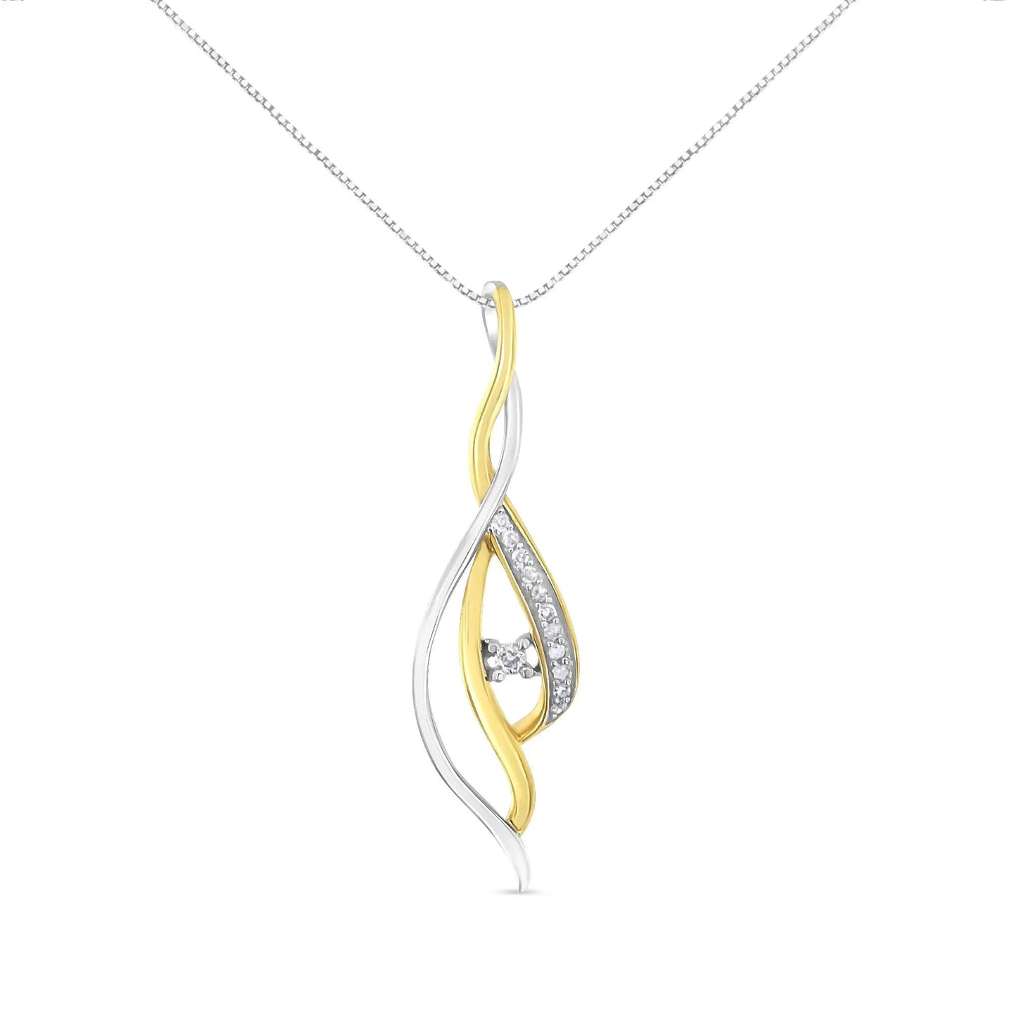 Espira 10K two-tone gold diamond cascade pendant necklace with 1/10 cttw diamonds on Tampa Home & Garden Store