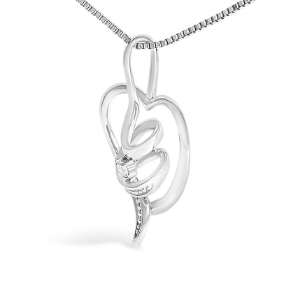 Espira 10K white gold diamond-accent open-heart pendant on box-chain necklace, 18in length on Tampa Home & Garden Store