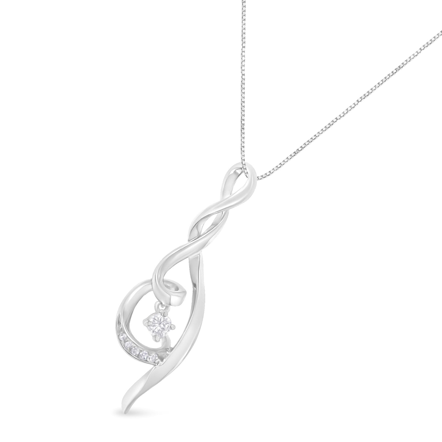 Espira 10K white gold diamond swirl pendant necklace, 1/10 cttw, I-J color, I1-I2 clarity on Tampa Home & Garden Store