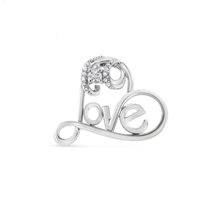 Sterling silver open heart pendant with 1/6 Cttw diamonds and Love script, 18in necklace on Tampa Home & Garden Store