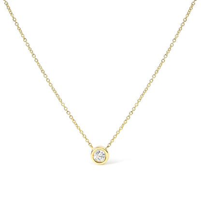 Bezel-set round diamond pendant on gold-tone cable chain necklace on Tampa Home & Garden Store