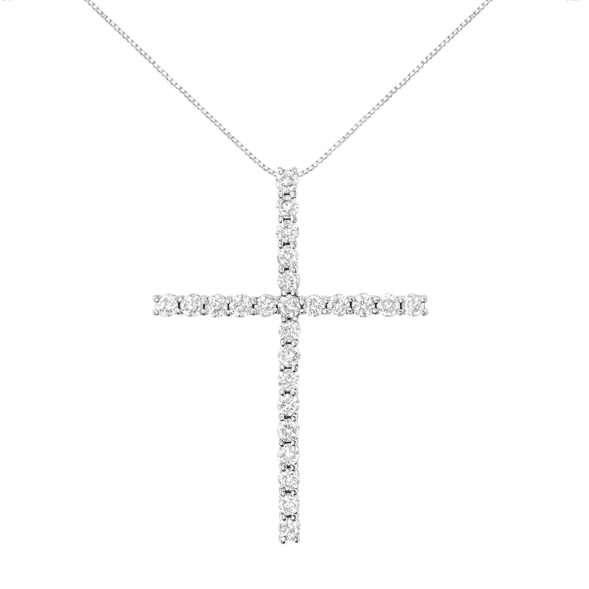 Diamond Cross Pendant by Bids.com on 18in Box Chain Necklace .925 Silver 3.0 cttw I-J I2-I3 on Tampa Home & Garden Store